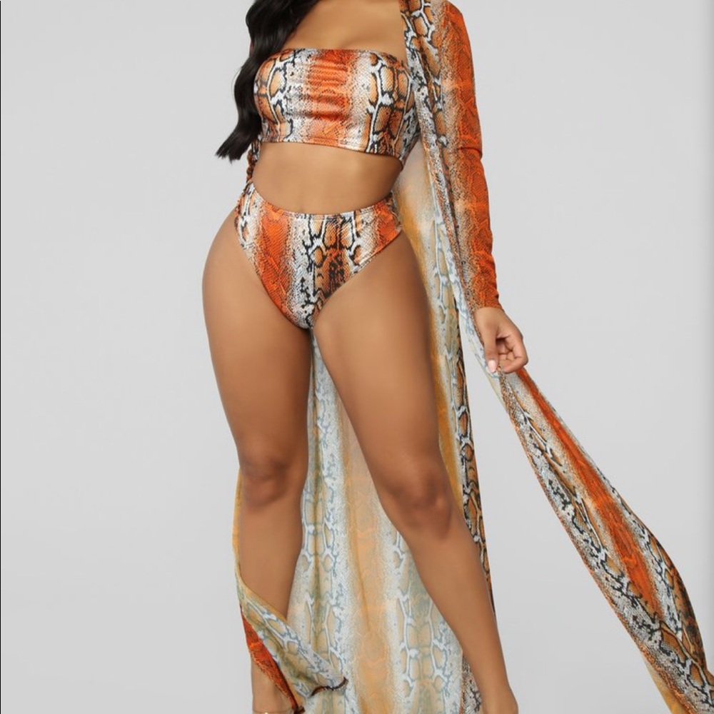 3 Piece Snakeskin Bikini Set - Picture 2 of 5